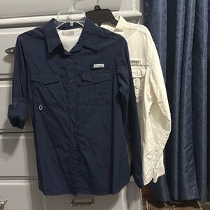 Columbia Navy and White sports shirts